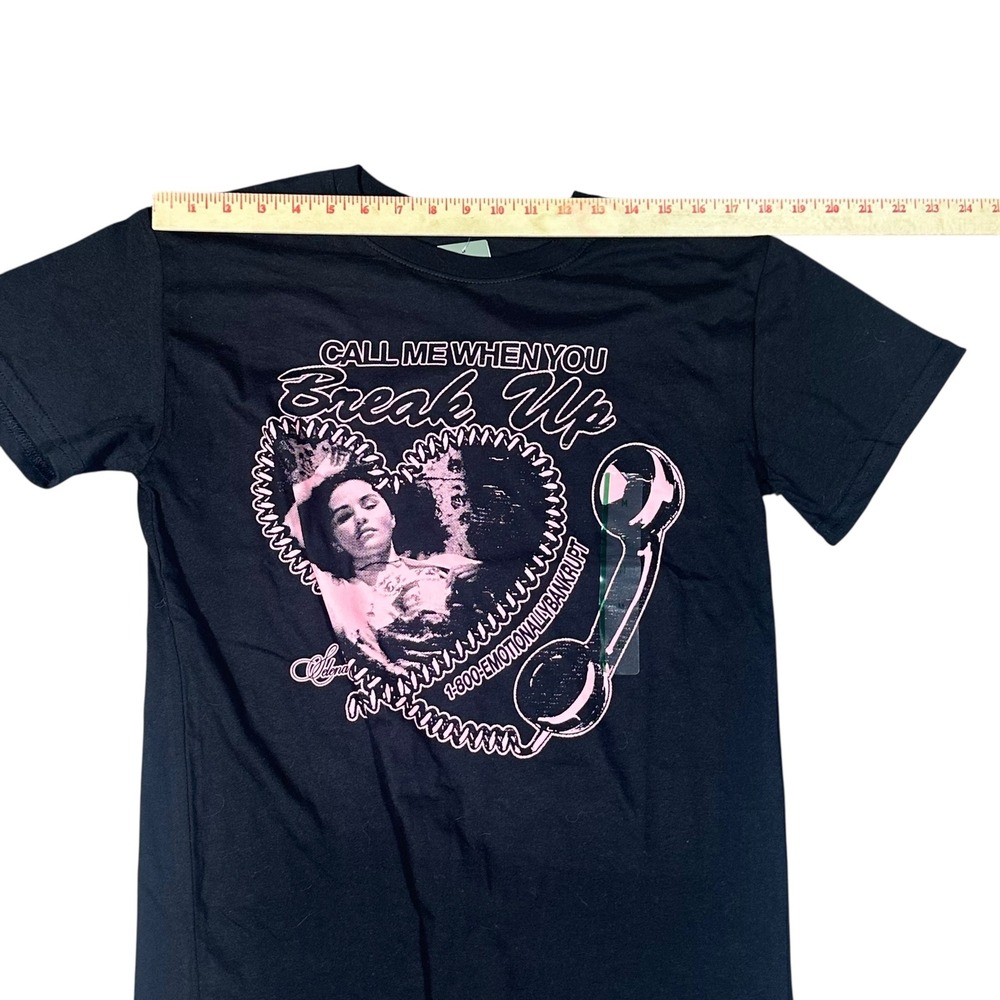 Selena‎ Gomez Graphic T-Shirt NWT Women's Medium Black Call Me When You Break Up - Picture 6 of 8